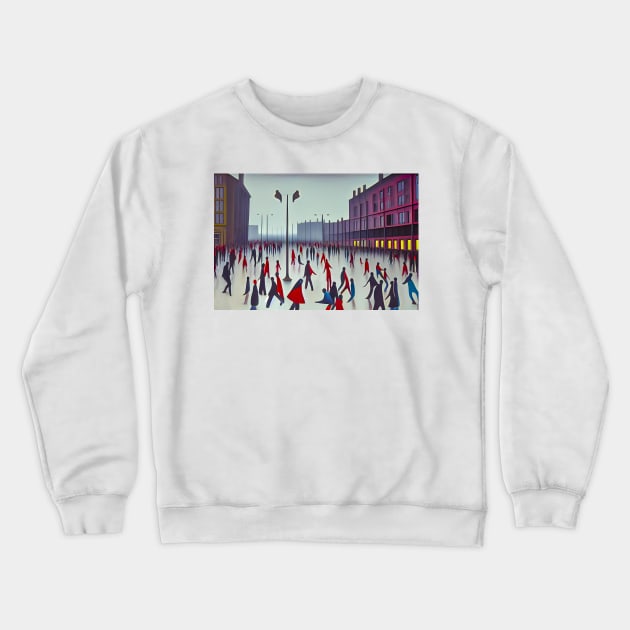 Skating on the Lowry Ice Rink Crewneck Sweatshirt by PictureNZ